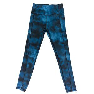 Athlux Leggings Womens Small 4-6 Stretch Athletic Moisture Wicking Pull On Blue